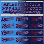 Personalized Custom Name Number Gradient Varsity Letterman Jacket Navy Electric Blue Red Full-Snap Bomber Personalized Navy