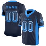 Custom Name Number Navy Blue White Mesh Fashion Football Jersey Personalized Team Gear Personalized Navy Electric Blue-White