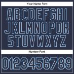 Custom Team Performance T-Shirt with Name and Number - Personalized Navy Electric Blue and White Personalized Navy Electric