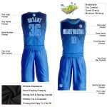 Custom Name Number Personalized Round Neck Basketball Jersey - Navy Electric Blue White Personalized Navy Electric Blue-White
