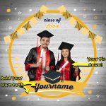 Custom Name Number 3D Graduation T-Shirt - Personalized Navy Gold Team Performance Shirt Personalized Navy Gold 3D Graduation