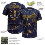 Custom Name and Number Unisex Softball Jersey - Personalized Navy Gold 3D Pattern Abstract Design Personalized Navy Gold