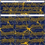 Custom Name and Number Unisex Softball Jersey - Personalized Navy Gold 3D Pattern Abstract Design Personalized Navy Gold