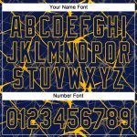 Custom Name and Number Unisex Softball Jersey - Personalized Navy Gold 3D Pattern Abstract Design Personalized Navy Gold