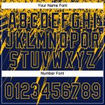 Personalized Unisex Softball Jersey with Custom Name & Number, Navy Gold 3D Pattern, Two-Button Sharp Shape Design Personalized