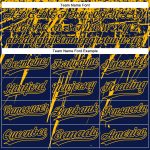 Personalized Unisex Softball Jersey with Custom Name & Number, Navy Gold 3D Pattern, Two-Button Sharp Shape Design Personalized