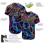 Custom Name Number Bowling Baseball Jersey - Personalized Navy Gold 3D Pattern Design Authentic Team Gear Personalized Navy