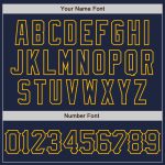 Custom Name Number Baseball Jersey - Personalized Navy Gold 3D Curve Lines Design Personalized Navy Gold 3D Pattern Design
