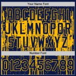 Custom Name and Number Authentic Baseball Jersey, Navy Gold 3D Dripping Splatter Art, Personalized Team Design Personalized