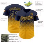 Personalized Navy Gold Gradient Baseball Jersey with Custom Name & Number - 3D Pattern Design Team Apparel Personalized Navy