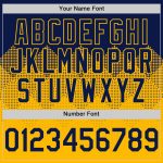 Personalized Navy Gold Gradient Baseball Jersey with Custom Name & Number - 3D Pattern Design Team Apparel Personalized Navy