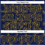 Custom Name and Number Baseball Jersey, Personalized Navy Gold 3D Pattern Halftone Geometric Design, Authentic Team Wear