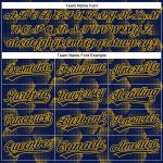 Custom Name and Number Baseball Jersey, Personalized Navy Gold 3D Pattern Halftone Geometric Design, Authentic Team Wear