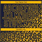 Custom Leopard Print Fade Baseball Jersey - Personalized Navy Gold 3D Pattern with Team Name and Number Personalized Navy