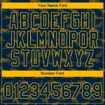 Custom Name and Number Tiger Performance T-Shirt - Personalized Navy Gold 3D Pattern Design Personalized Navy Gold 3D Pattern