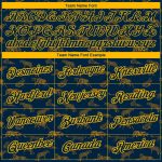 Custom Name and Number Tiger Performance T-Shirt - Personalized Navy Gold 3D Pattern Design Personalized Navy Gold 3D Pattern
