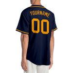 Personalized Authentic Baseball Jersey in Navy and Gold for Custom Teamwear Personalized Navy Gold Authentic Baseball Jersey