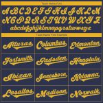 Custom Name Number Personalized Navy Gold Baseball Jersey Authentic Team Personalized Navy Gold Authentic Baseball Jersey