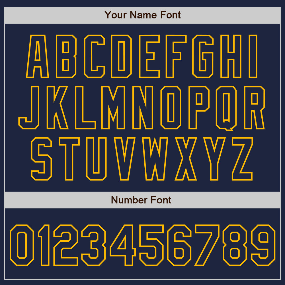 Personalized Navy Gold Authentic Raglan Sleeves Baseball Jersey Team Custom Name and Number Custom Name and Number Baseball Jersey - Personalized Navy Gold Raglan Sleeves Authentic Style Personalized Navy Gold Authentic - Image 5