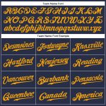 Custom Name Number Baseball Jersey - Personalized Authentic Navy Gold Sleeveless Team Jersey Personalized Navy Gold Authentic