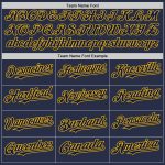 Personalized Navy Gold Baseball Jersey - Authentic Sleeveless Design Personalized Navy Gold Authentic Sleeveless Baseball