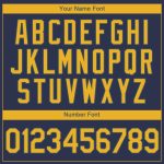 Personalized Custom Name and Number Navy Gold Softball Jersey - Authentic Team Apparel Personalized Navy Gold Authentic Softball