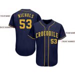 Custom Name Number Baseball Jersey Navy Gold Personalized Team Apparel Personalized Navy Gold Baseball Jersey Team Custom