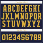 Custom Name Number Baseball Jersey Navy Gold Personalized Team Apparel Personalized Navy Gold Baseball Jersey Team Custom