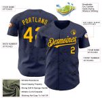 Custom Name and Number Baseball Jersey | Personalized 3D Navy Gold-Black Splatter Texture Design Personalized Navy Gold-Black