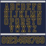 Personalized Navy Gold Varsity Letterman Bomber Jacket Full-Snap Style Personalized Navy Gold Bomber Full-Snap Varsity Letterman