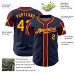 Custom Name and Number Personalized Baseball Jersey in Navy, Gold, and Crimson - Authentic Team Apparel Personalized Navy