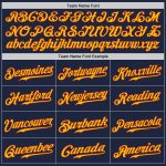Custom Name and Number Personalized Navy Gold-Crimson Baseball Jersey - Authentic Team Apparel Personalized Navy Gold-Crimson