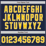 Custom Name Number Baseball Jersey - Personalized Navy Gold-Gray Authentic Split Team Design Personalized Navy Gold-Gray