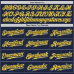 Custom Name and Number Personalized Authentic Baseball Jersey - Navy Gold-Light Blue Personalized Navy Gold-Light Blue Authentic