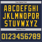 Custom Name and Number Personalized Authentic Baseball Jersey - Navy Gold-Light Blue Personalized Navy Gold-Light Blue Authentic
