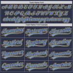 Custom Name and Number Personalized Baseball Jersey - Navy Gold-Light Blue Authentic Throwback Style Personalized Navy Gold-Light