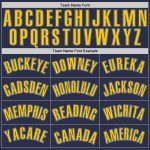 Custom Name and Number Authentic Throwback Basketball Jersey - Personalized Navy and Gold-Light Blue Personalized Navy Gold-Light
