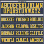 Custom Navy and Gold Light Blue Football Jersey - Authentic Personalized Team Name and Number Personalized Navy Gold-Light
