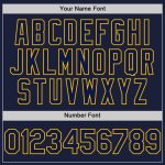 Custom Name Number Authentic Baseball Jersey Navy Gold Line - Personalized Team Gear Personalized Navy Gold Line Authentic