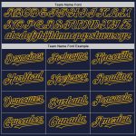 Custom Name Number Authentic Baseball Jersey Navy Gold Line - Personalized Team Gear Personalized Navy Gold Line Authentic