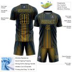 Custom Sublimation Soccer Jersey with Personalized Name and Number - Navy and Gold Lines Design Personalized Navy Gold Lines