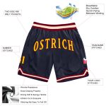 Custom Name Number Navy Gold Maroon Basketball Shorts Authentic Throwback Team Gear Personalized Navy Gold-Maroon Authentic
