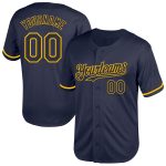 Personalized Authentic Baseball Jersey in Navy Gold Mesh - Throwback Style Personalized Navy Gold Mesh Authentic Throwback