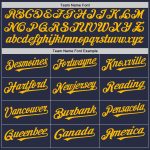 Custom Name Number Personalized Gold Navy Mesh Baseball Jersey Authentic Throwback Personalized Navy Gold Mesh Authentic