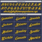 Custom Name and Number Authentic Baseball Jersey - Personalized Navy Gold-Navy Team Jersey Personalized Navy Gold-Navy Authentic