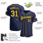 Custom Name and Number Authentic Baseball Jersey - Personalized Navy Gold-Navy Team Jersey Personalized Navy Gold-Navy Authentic