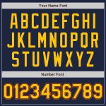 Custom Name and Number Personalized Baseball Jersey in Navy, Gold, and Orange - Authentic Team Apparel Personalized Navy