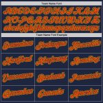 Personalized Authentic Throwback Basketball Jersey - Navy Gold-Orange Design Personalized Navy Gold-Orange Authentic Throwback