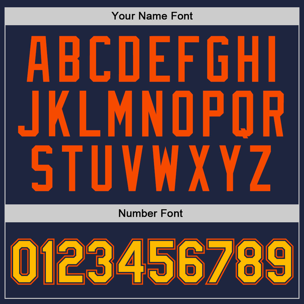 Personalized Navy Gold-Orange Authentic Throwback Basketball Jersey Personalized Authentic Throwback Basketball Jersey - Navy Gold-Orange Design Personalized Navy Gold-Orange Authentic Throwback - Image 4