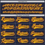 Custom Team Name and Number Personalized Navy Gold-Orange Hockey Jersey Personalized Navy Gold-Orange Hockey Jersey Team